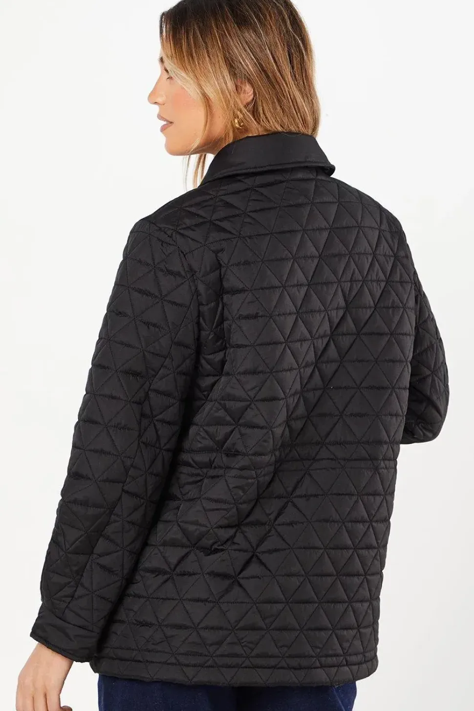 Quilted Padded Collar Short Puffer Coat