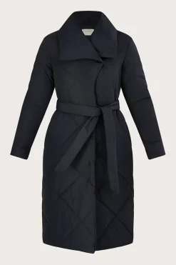 Quinn quilted hooded longline coat