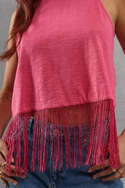 Racer Lace Fringe Shell Top