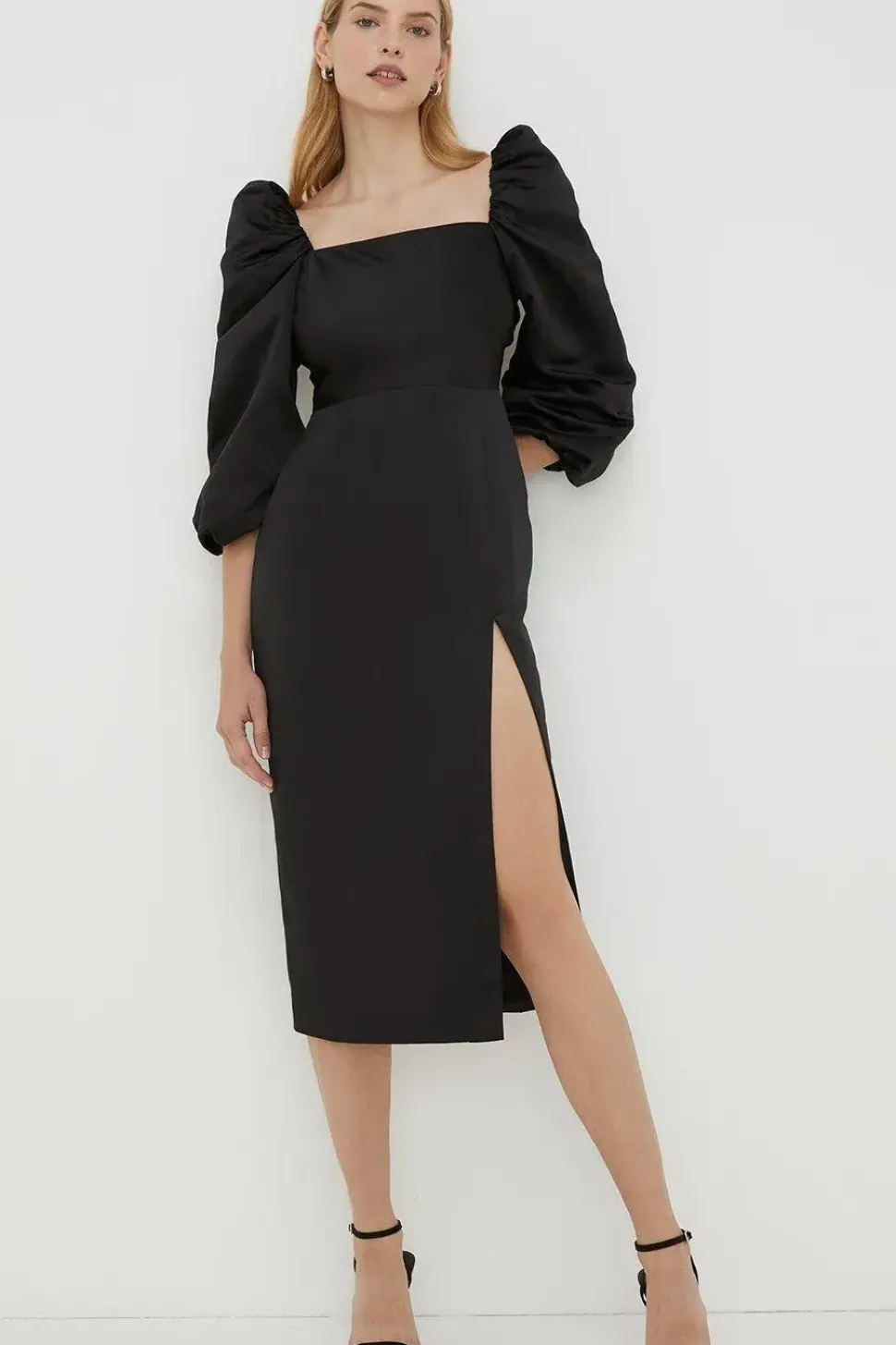 Rachel Stevens Petite Volume Sleeve Split Dress
