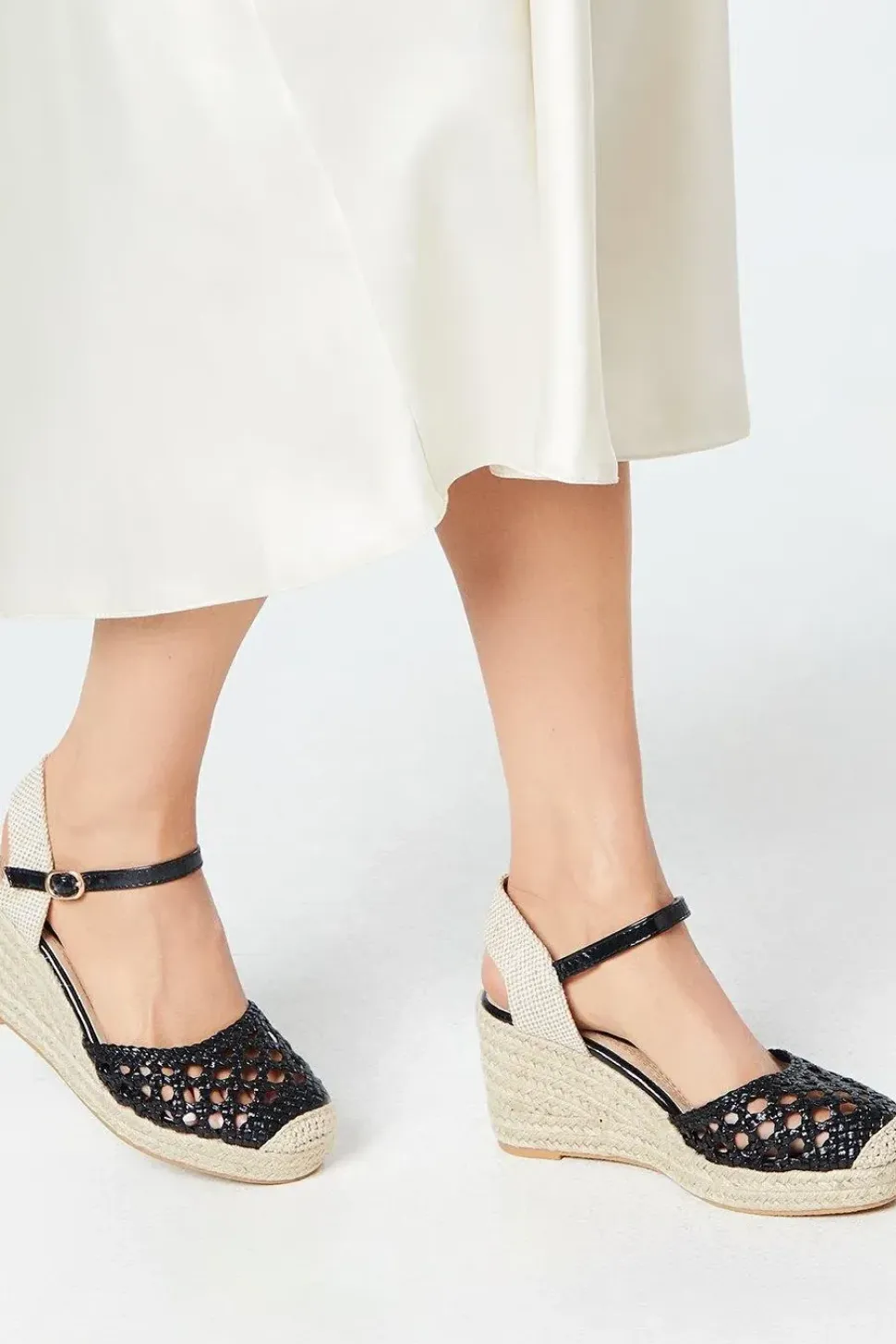 Raegan Woven Closed Toe Espadrille Wedge Sandals