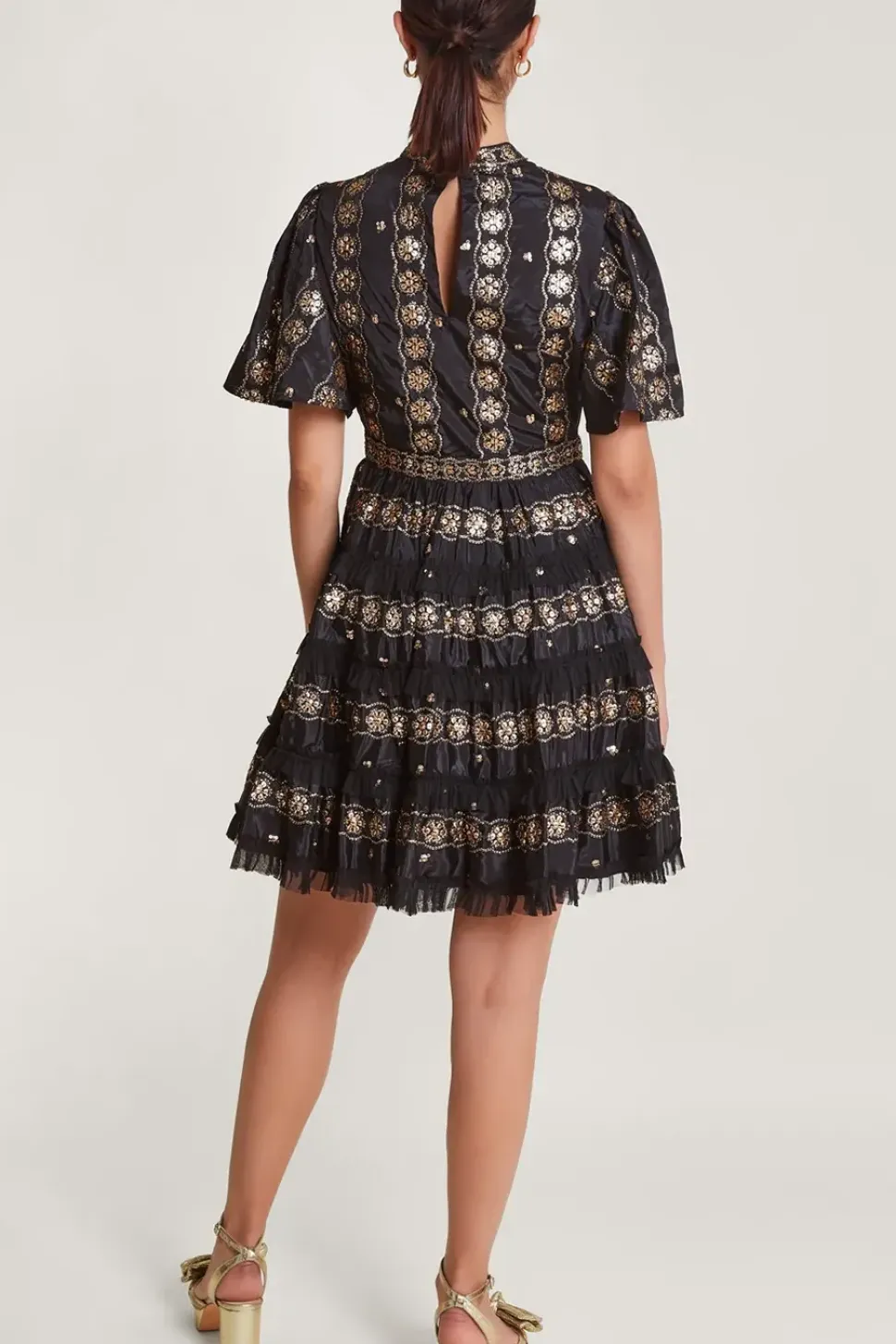 Raelyn Embellished Ruffle Dress