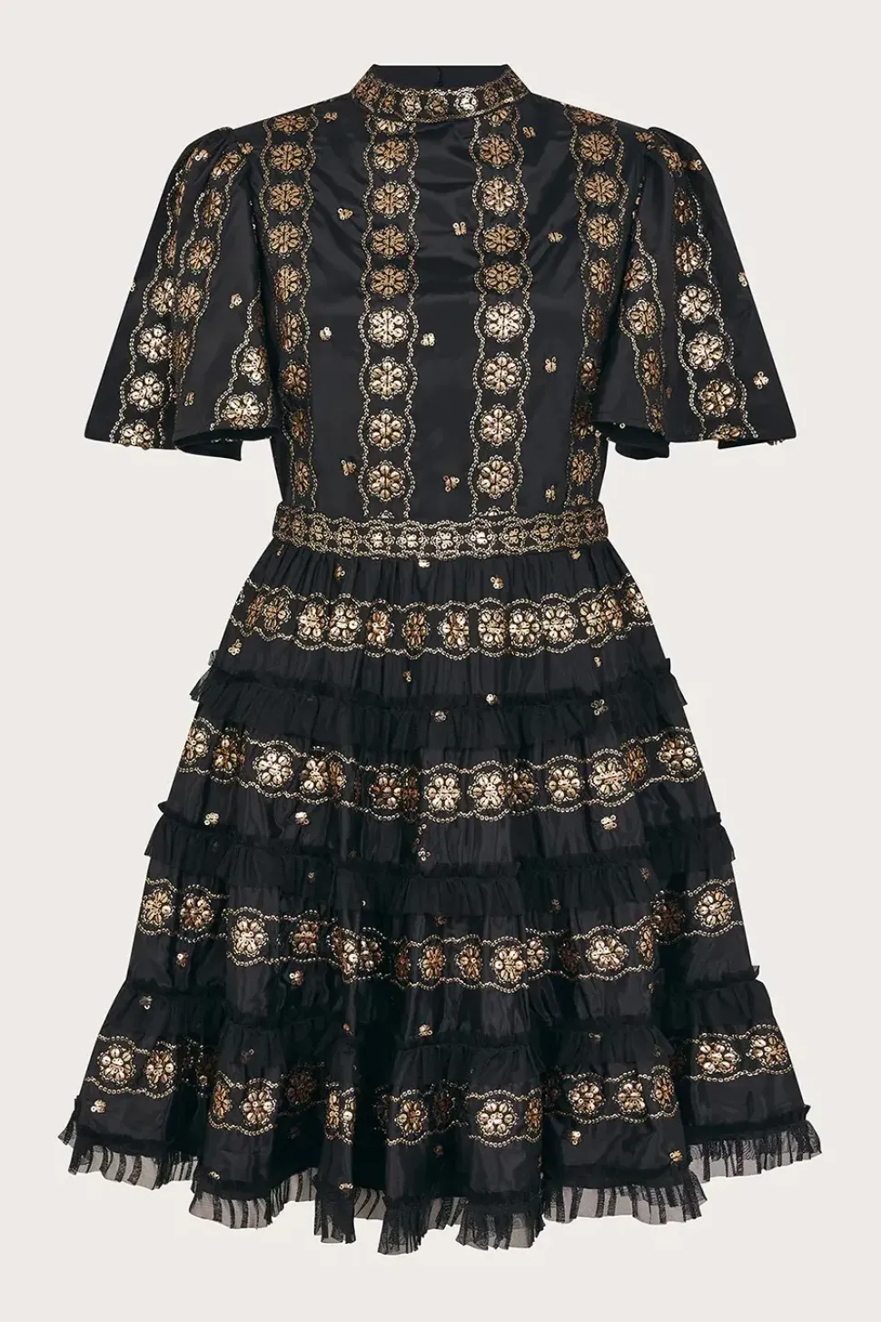 Raelyn Embellished Ruffle Dress