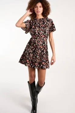 Raglan Frill Sleeve Mini Dress