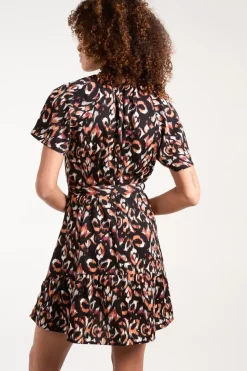 Raglan Frill Sleeve Mini Dress