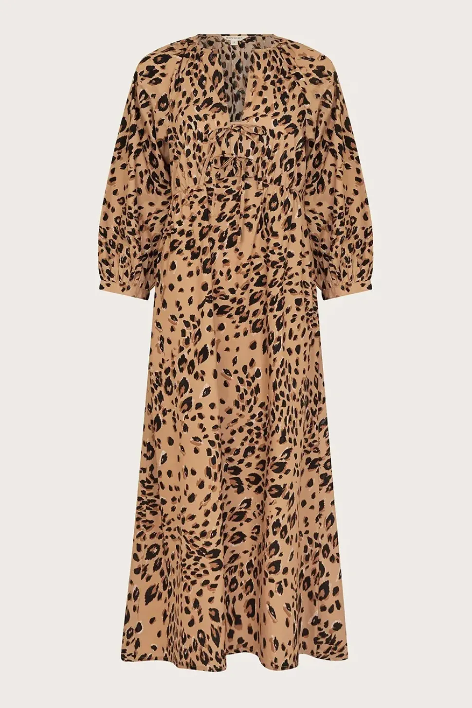 Raife Leopard Print Tie Midi Dress