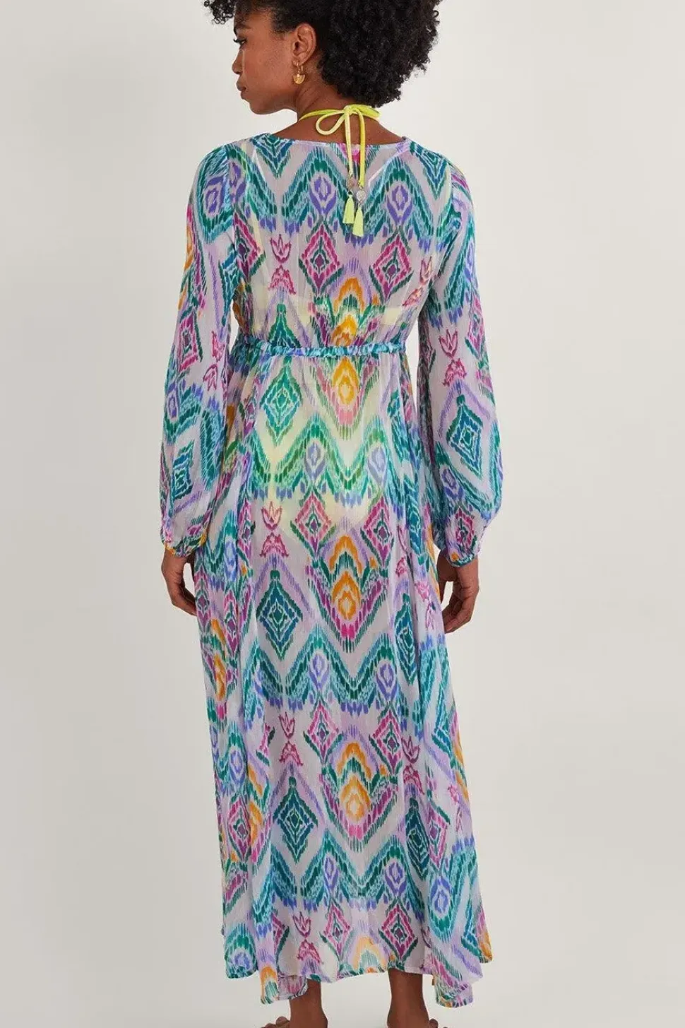 Rainbow Ikat Print Kaftan Dress in LENZING邃