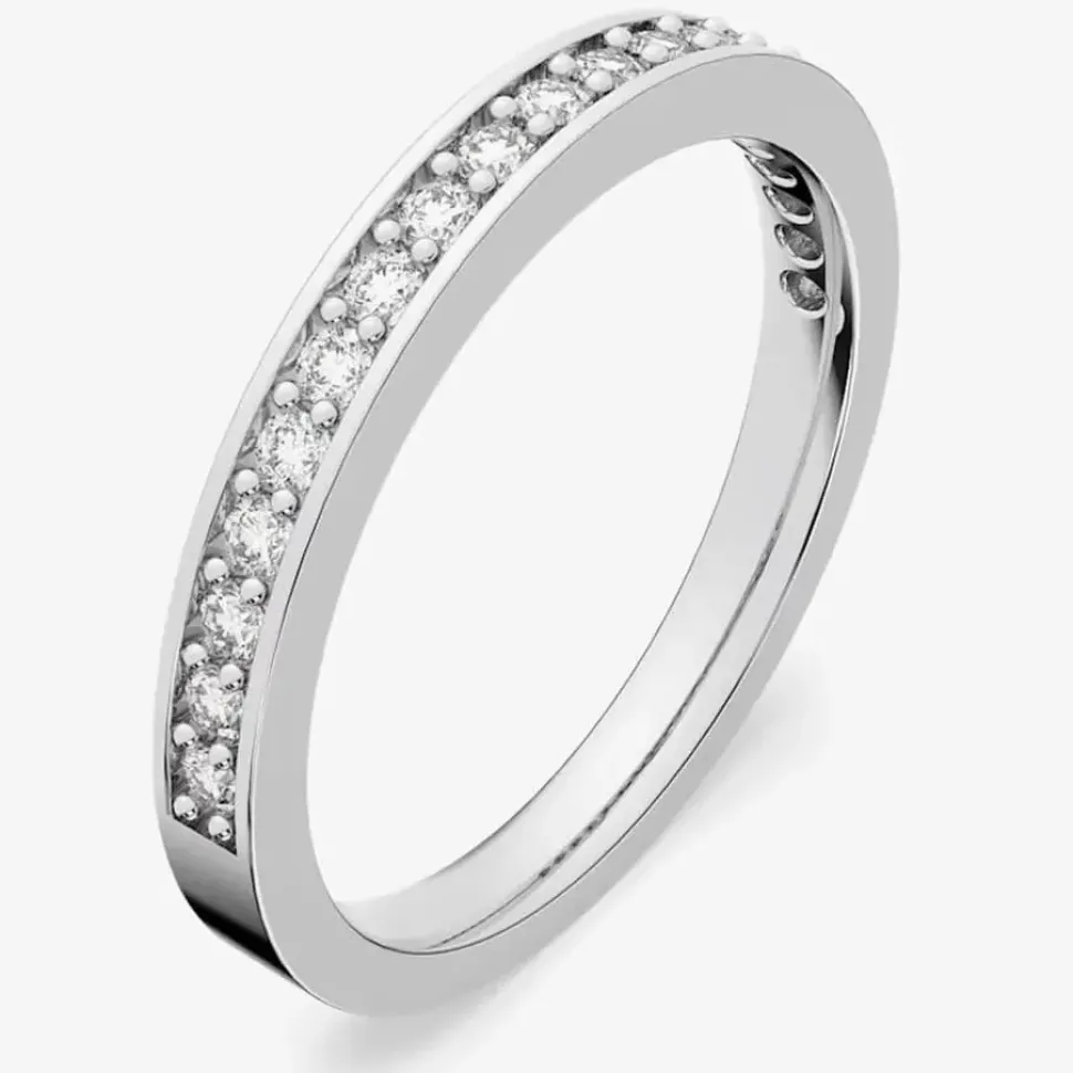 Rare Clear Crystal Channel Half Eternity Ring 1121068