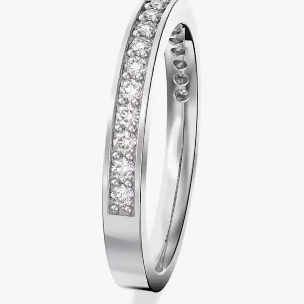 Rare Clear Crystal Channel Half Eternity Ring 1121068