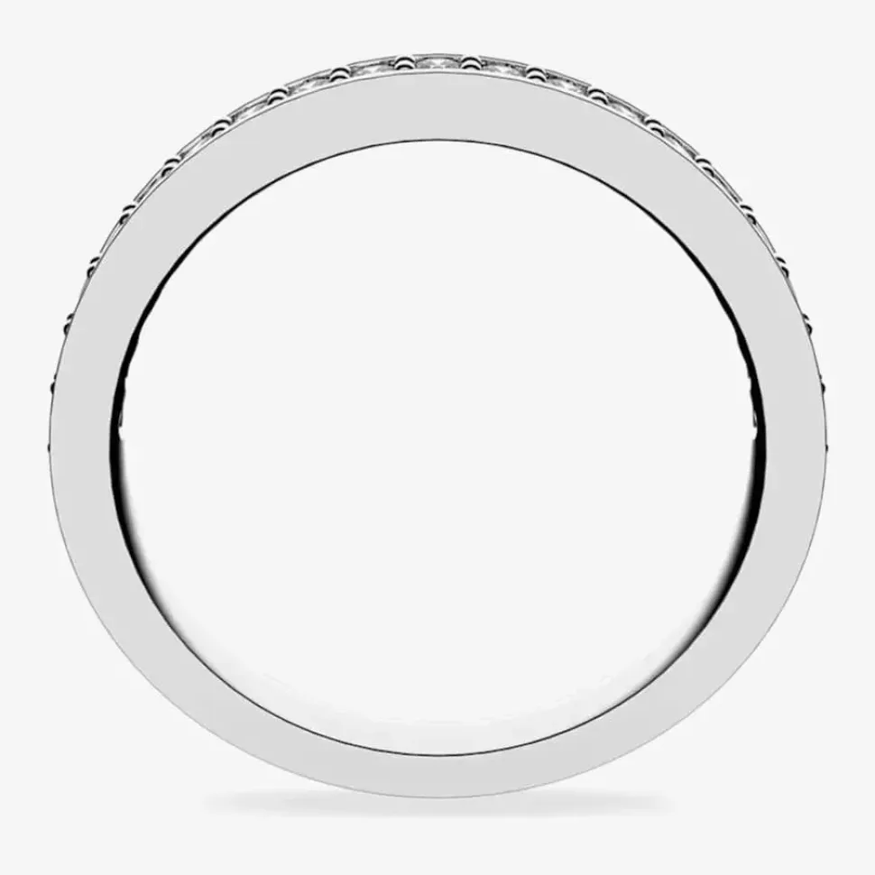 Rare Clear Crystal Channel Half Eternity Ring 1121068