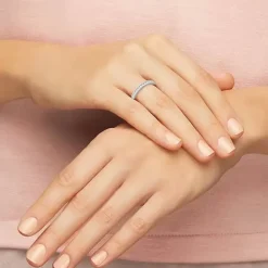 Rare Clear Crystal Channel Half Eternity Ring 1121068