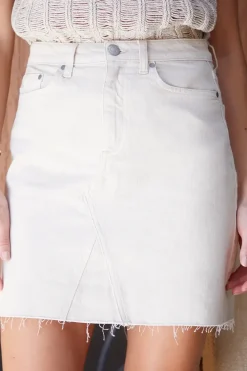 Raw Hem Denim Mini Skirt