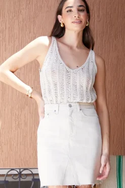 Raw Hem Denim Mini Skirt