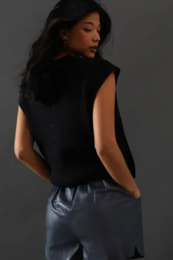 Real Leather Mini Runner Shorts