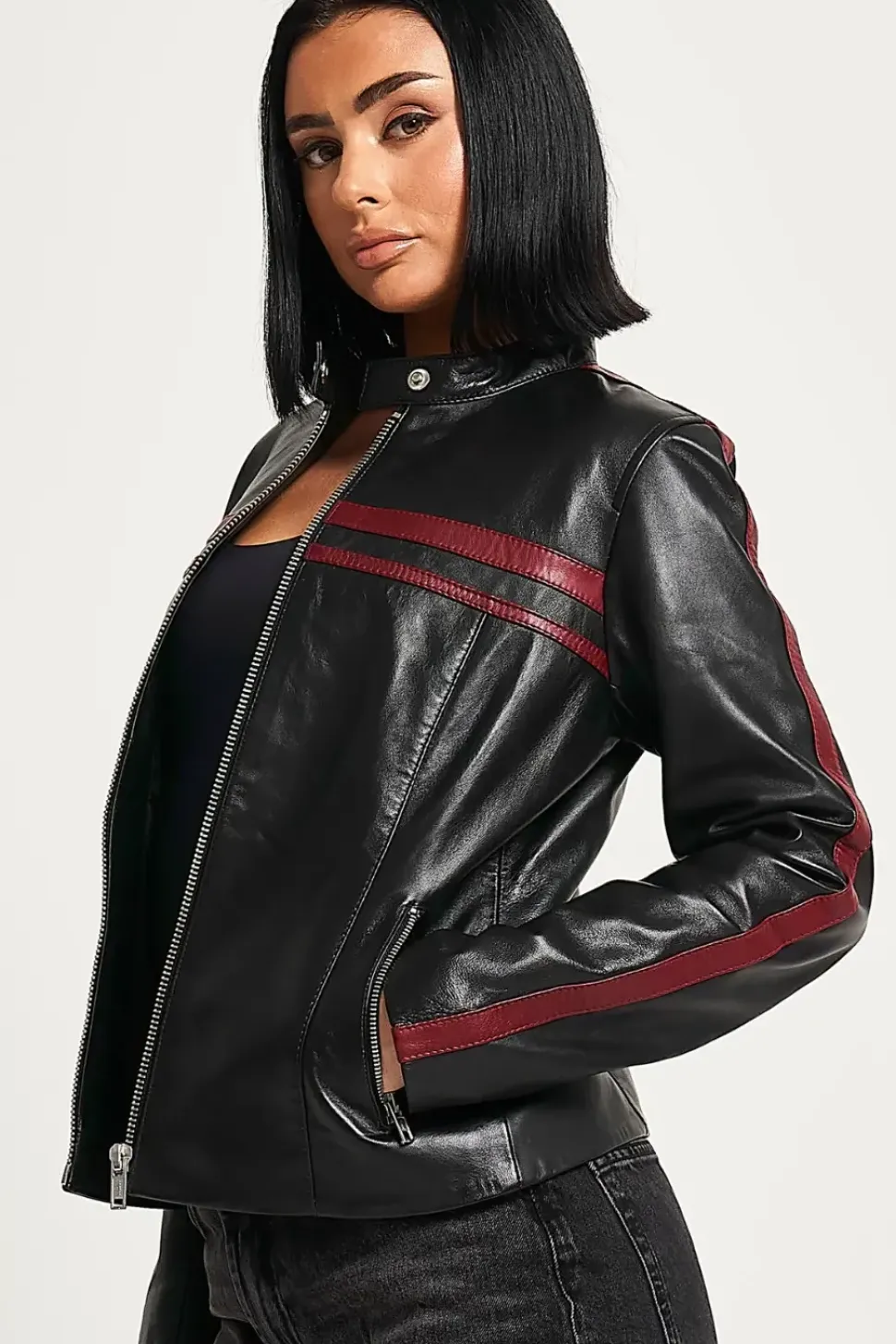 Real Leather Moto Jacket