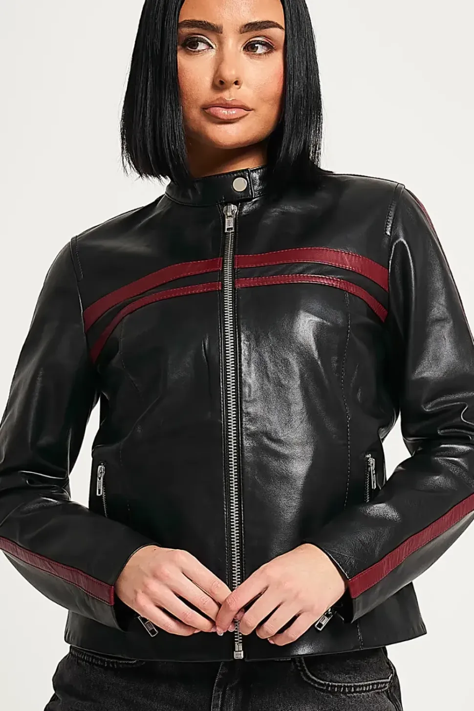 Real Leather Moto Jacket