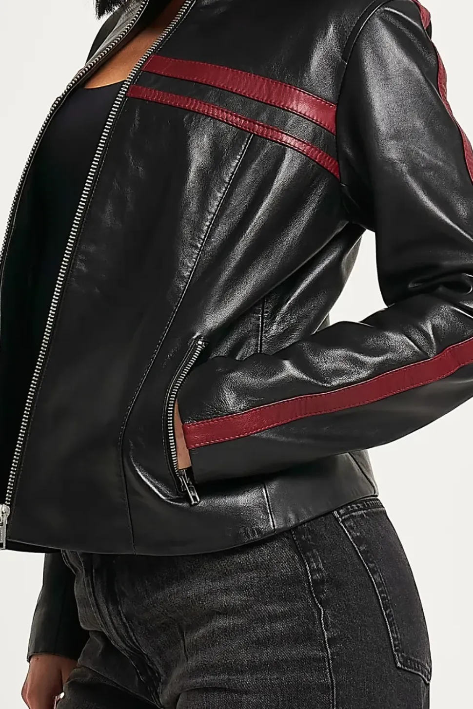 Real Leather Moto Jacket
