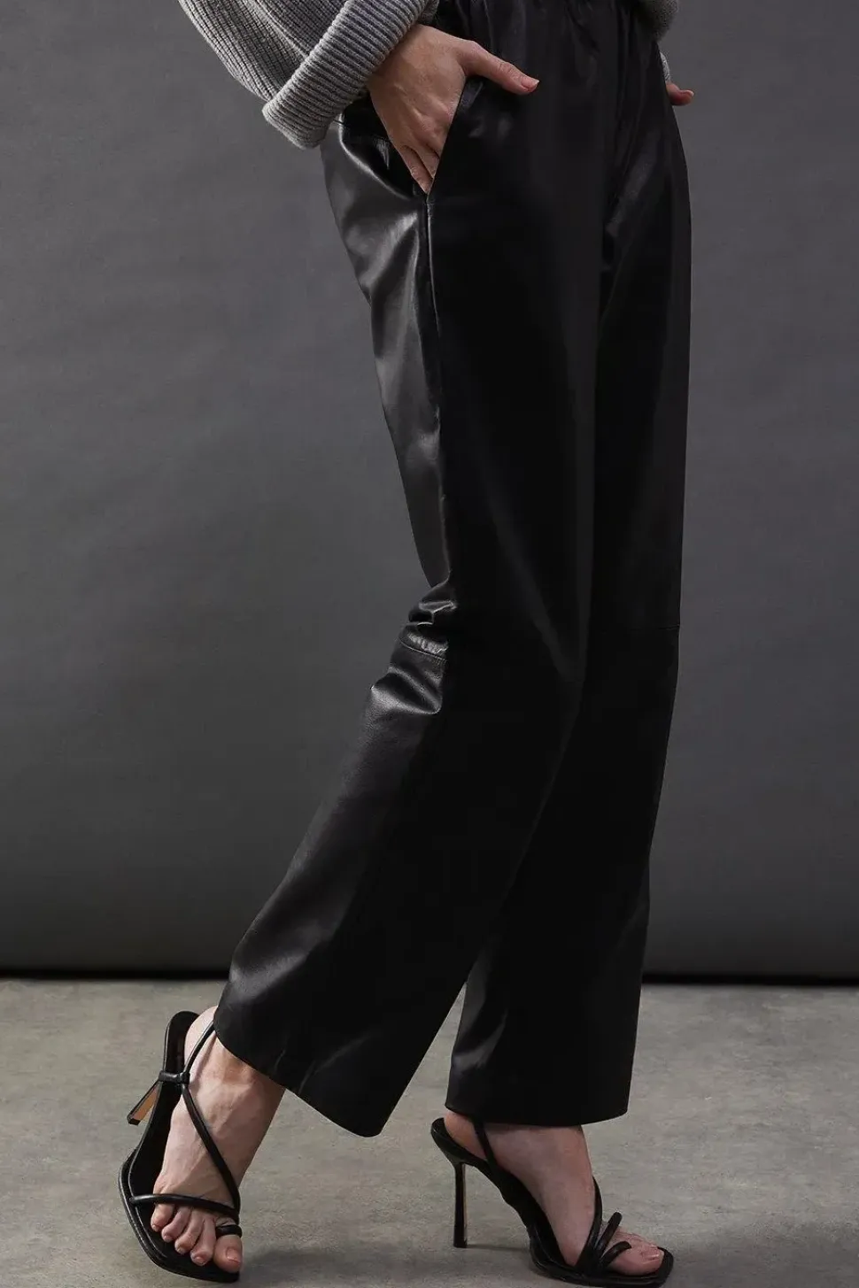 Real Leather Straight Leg Jogger