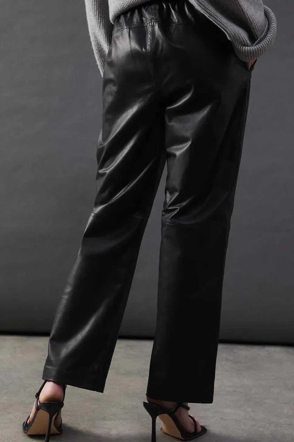 Real Leather Straight Leg Jogger