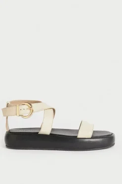 Real Leather Wrap Around Ankle Chunky Sandal