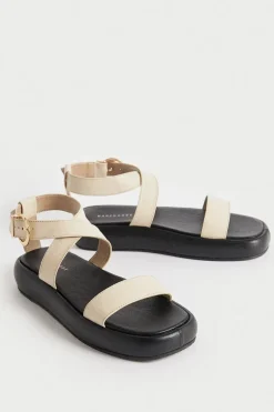 Real Leather Wrap Around Ankle Chunky Sandal