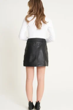 Real Leather Zip Skirt