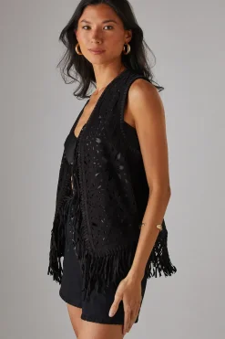 Real Suede Fringed Waistcoat