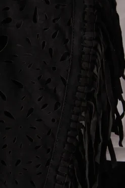 Real Suede Fringed Waistcoat