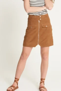 Real Suede Zip Skirt
