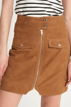 Real Suede Zip Skirt