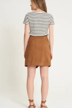 Real Suede Zip Skirt