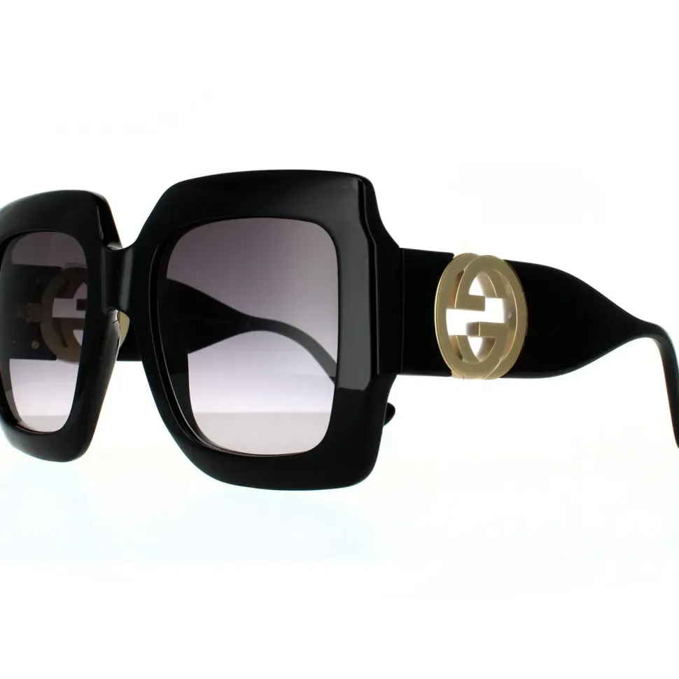 Rectangle Black Grey Gradient Sunglasses