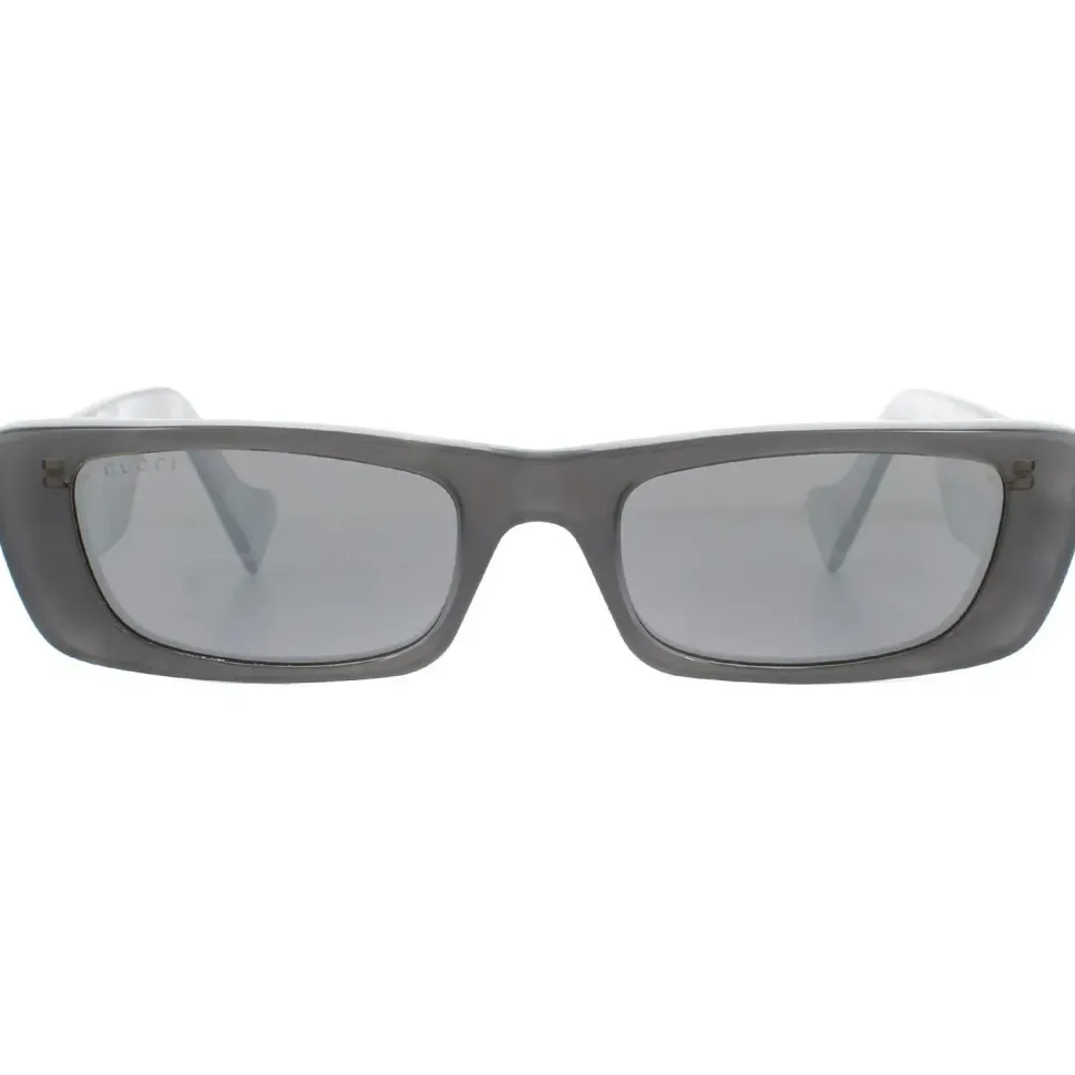 Rectangle Grey Silver Sunglasses