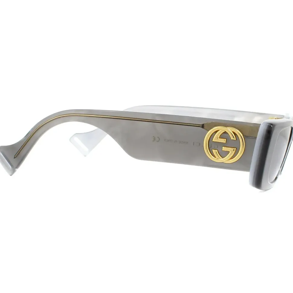 Rectangle Grey Silver Sunglasses