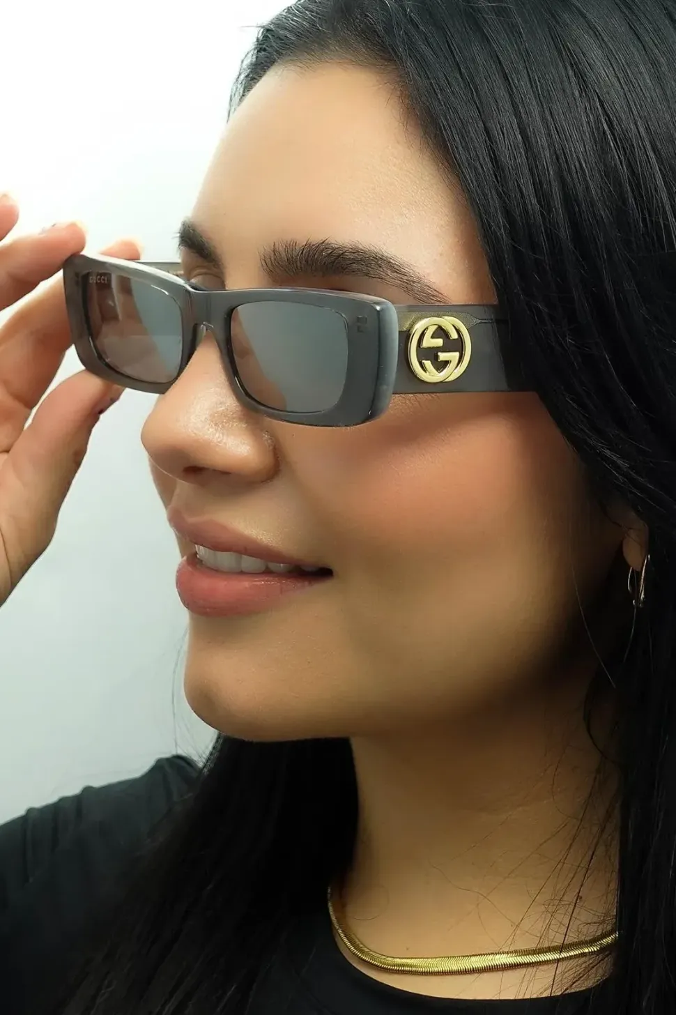 Rectangle Grey Silver Sunglasses