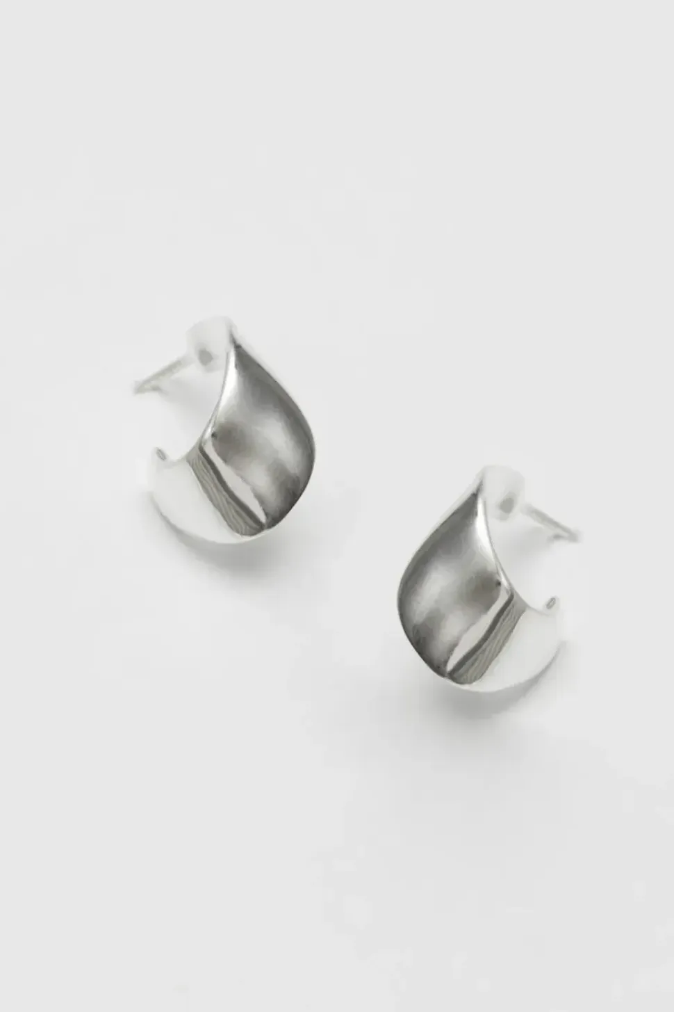Recycled Sterling Silver 925 Clean Polished Twist Hoop Earrings