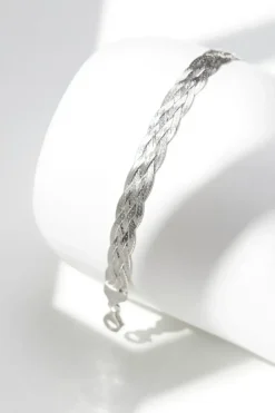 Recycled Sterling Silver 925 Herringbone Braided Bracelet