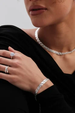 Recycled Sterling Silver 925 Herringbone Braided Bracelet