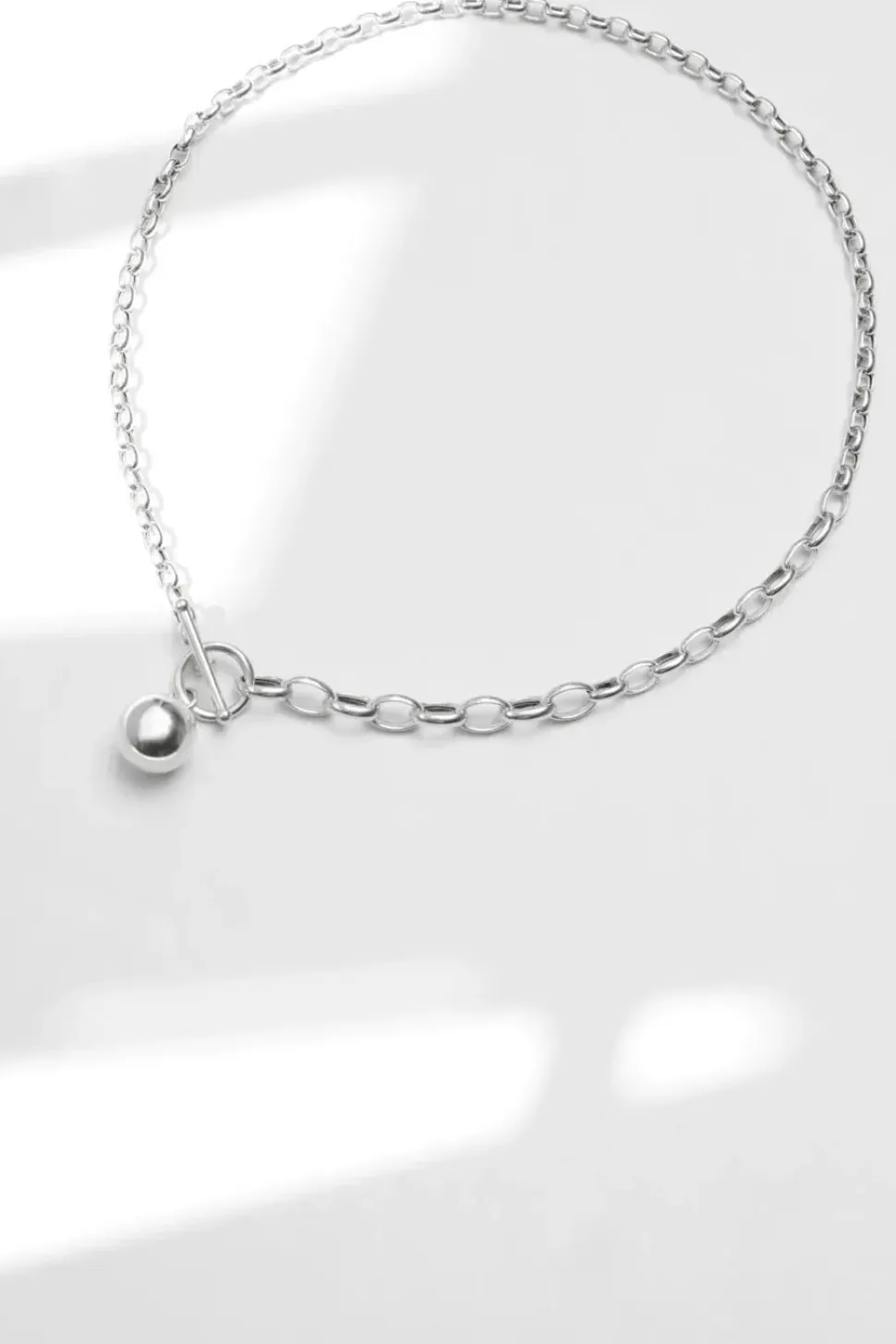 Recycled Sterling Silver 925 Polished Orb Necklace