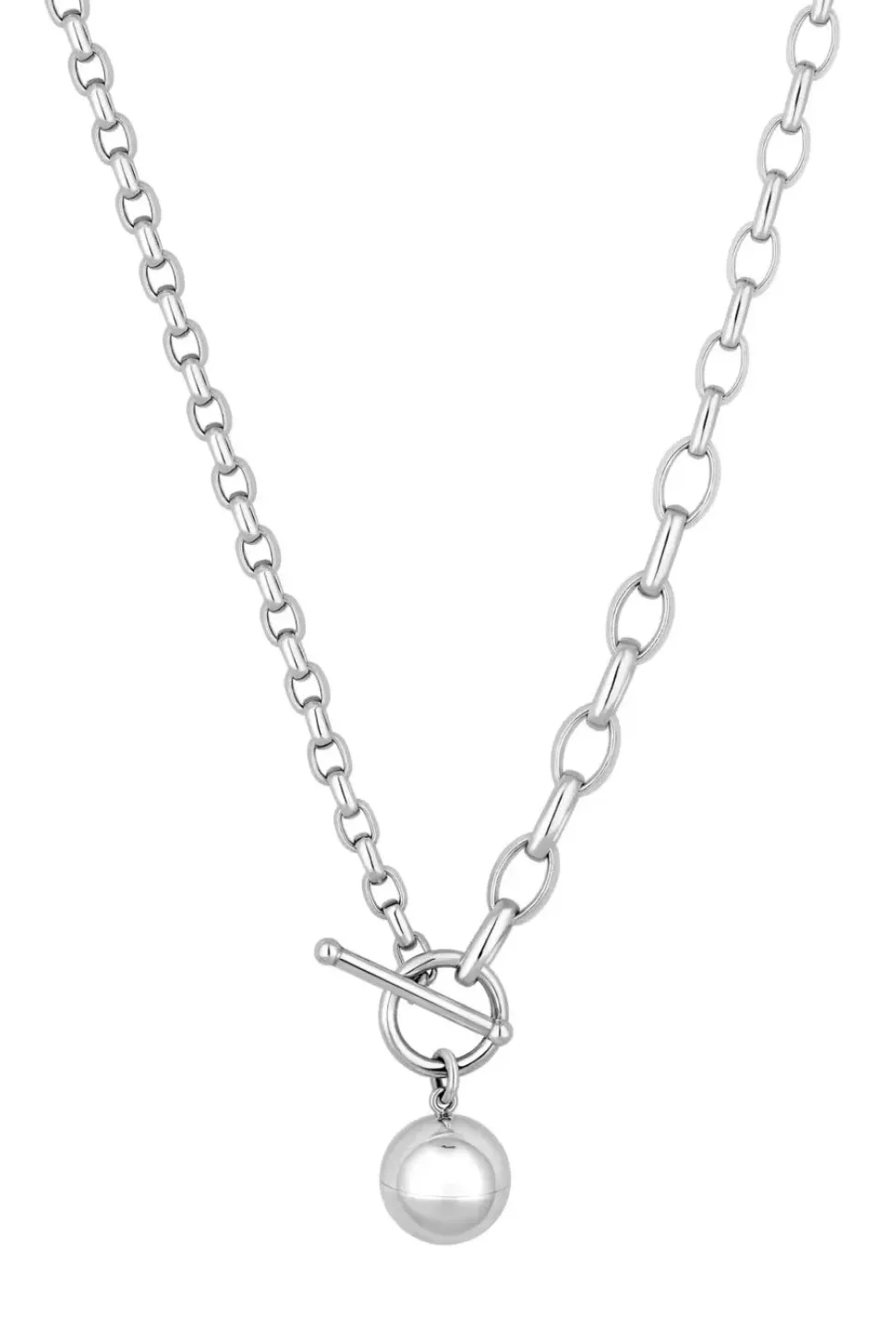 Recycled Sterling Silver 925 Polished Orb Necklace