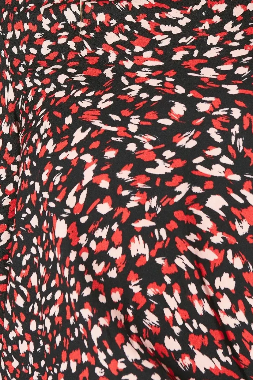 Red Animal Shirred Hem Blouse