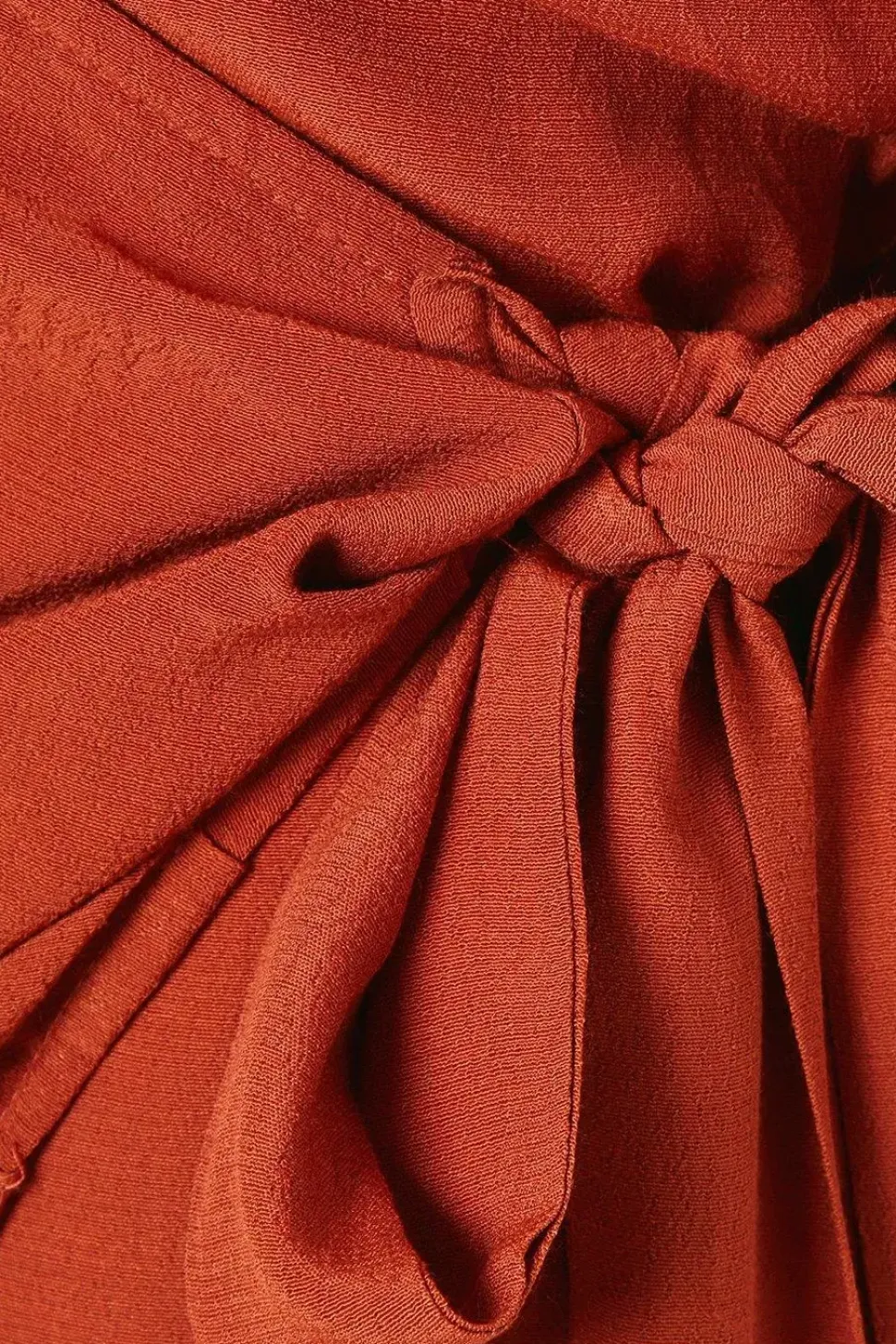 Red Belt Detail Collared Wrap Dress