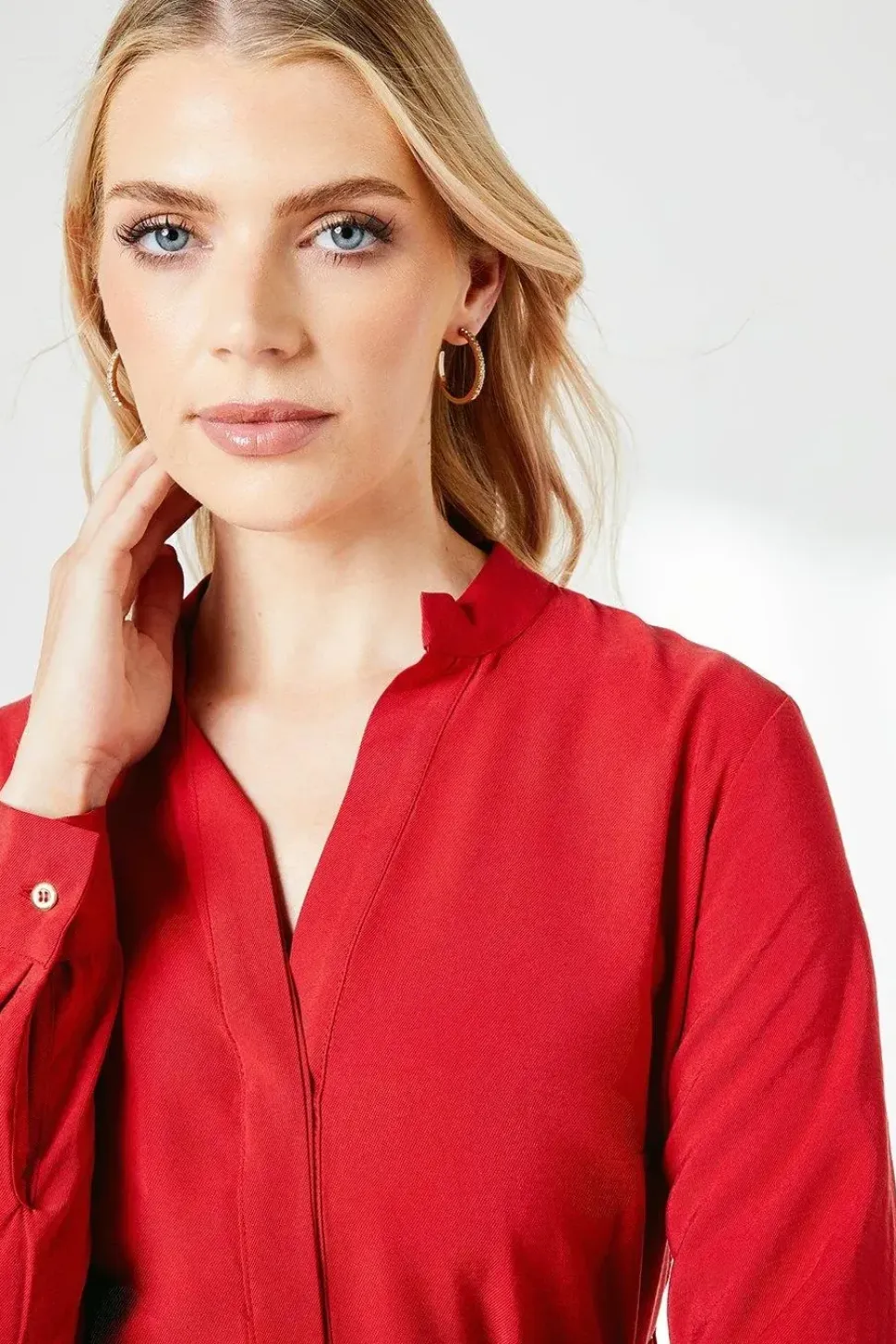 Red Belted Shirt Dress