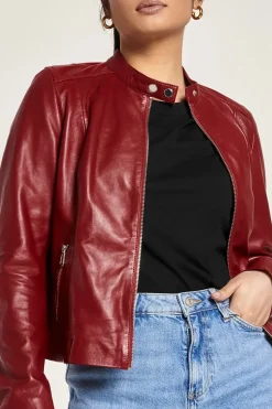 Red Leather Racer Jacket