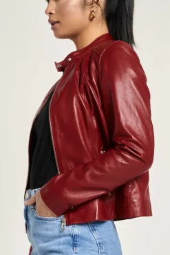 Red Leather Racer Jacket