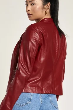 Red Leather Racer Jacket