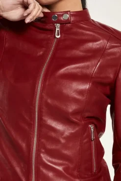 Red Leather Racer Jacket
