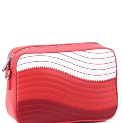 Red Patchwork Vegan Leather Crossbody Bag | BNEEI