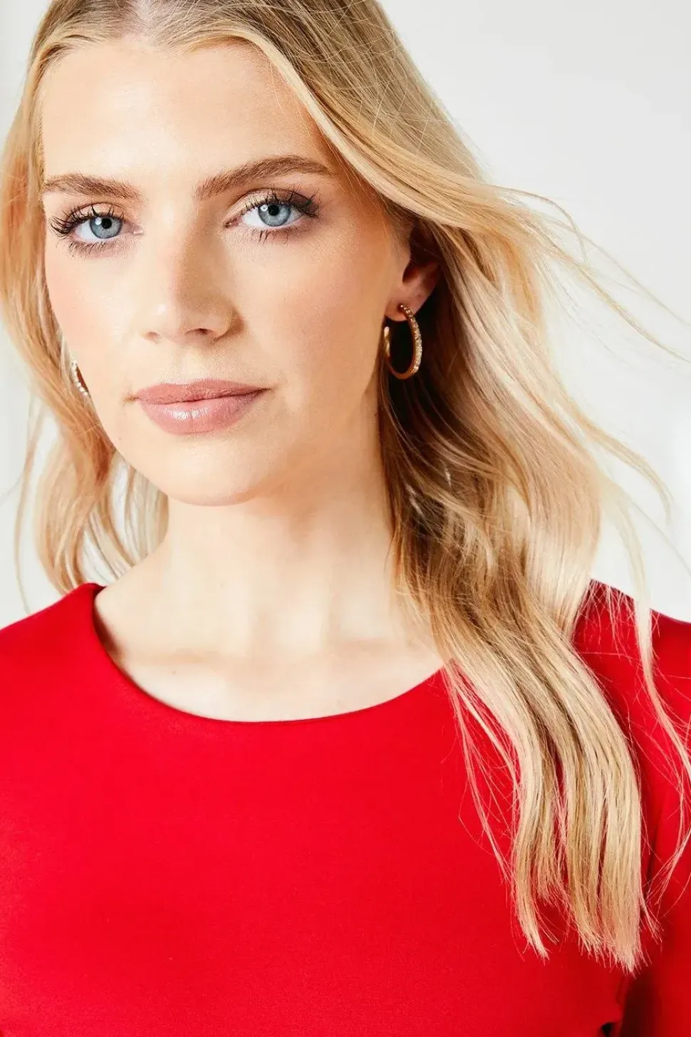 Red Pocket Detail Ponte Shift Dress