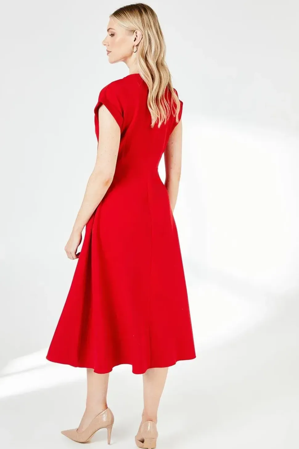 Red Twist Detail Wrap Dress